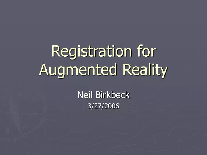 registration for augmented reality