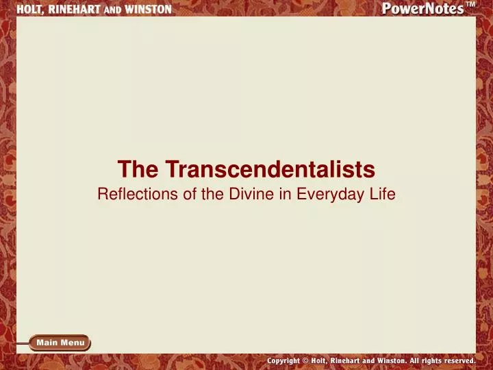 the transcendentalists