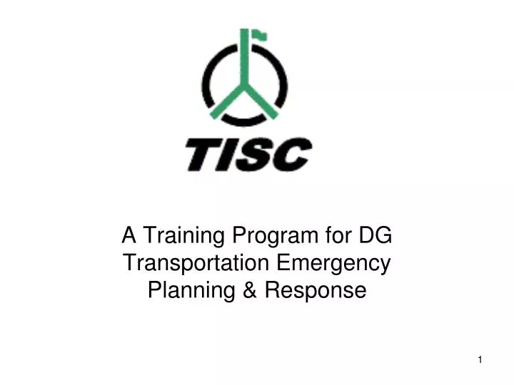 a training program for dg transportation emergency planning response