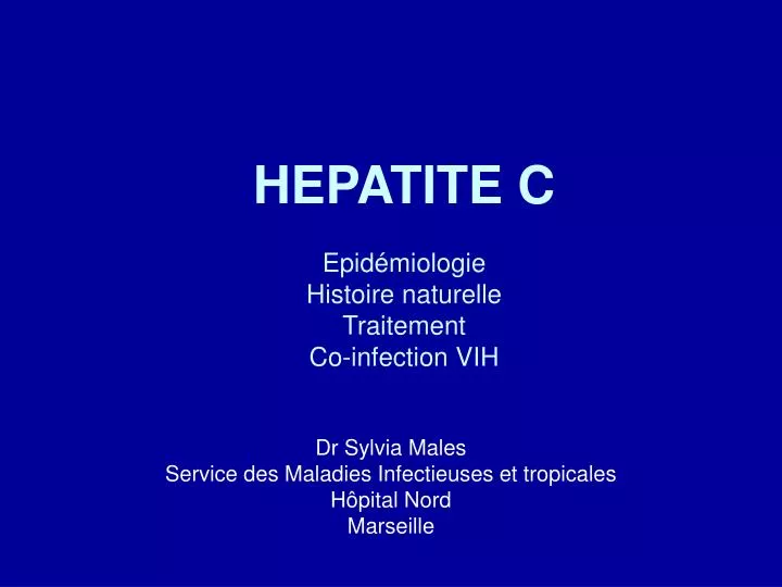 hepatite c epid miologie histoire naturelle traitement co infection vih