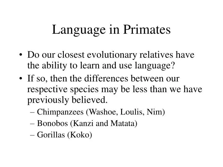 language in primates