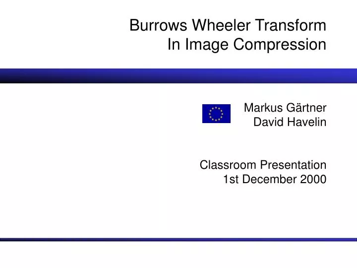 burrows wheeler transform in image compression
