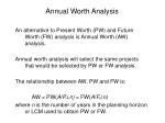 Annual Worth Analysis - slide 1