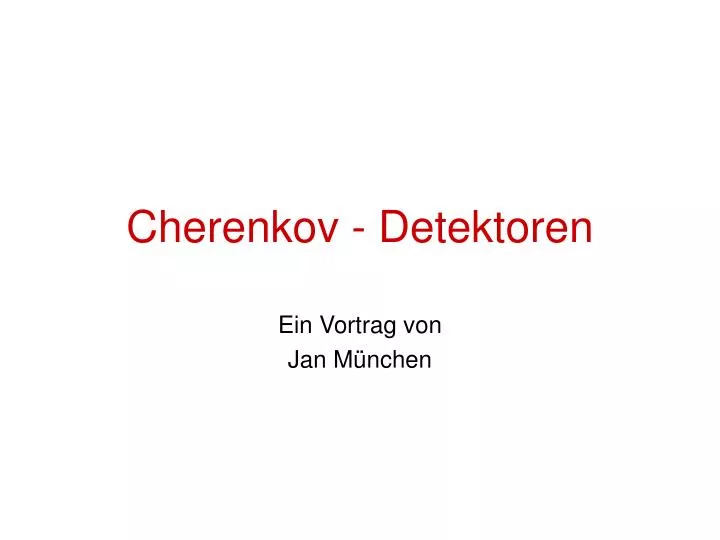 cherenkov detektoren