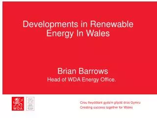 Developments in Renewable Energy In Wales
