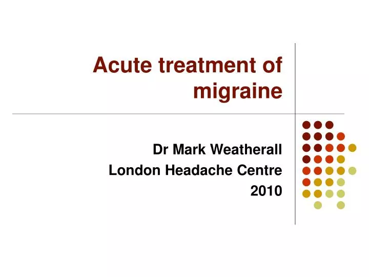 acute treatment of migraine