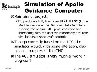 Simulation of Apollo Guidance Computer