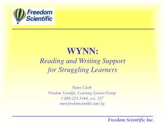WYNN: Reading and Writing Support for Struggling Learners