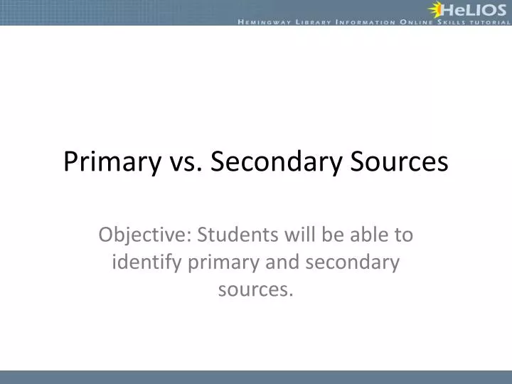 primary vs secondary sources