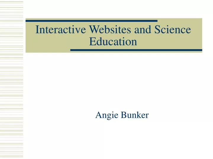 interactive websites and science education