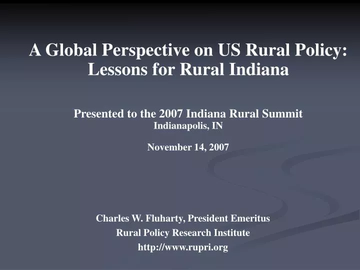charles w fluharty president emeritus rural policy research institute http www rupri org
