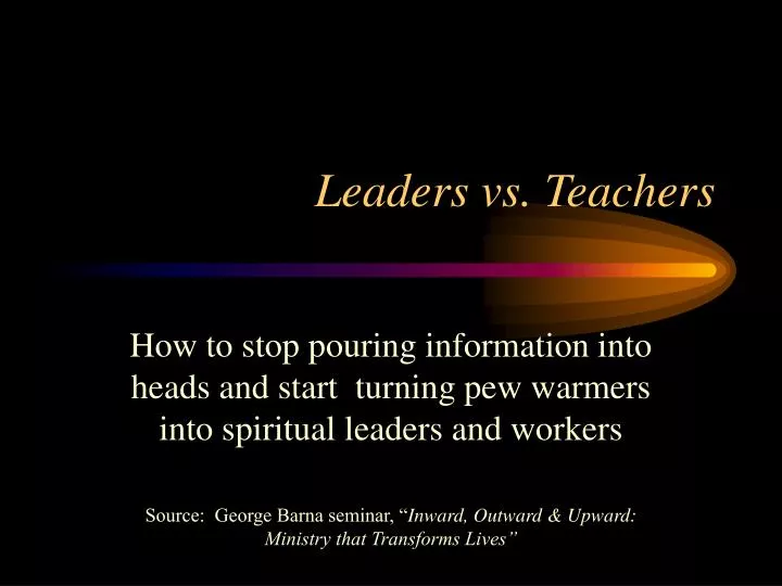leaders vs teachers