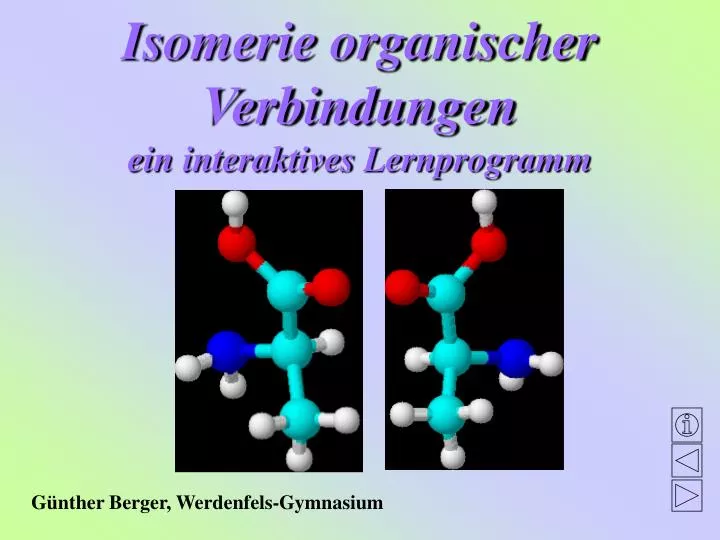 isomerie organischer verbindungen ein interaktives lernprogramm