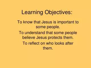 learning objectives
