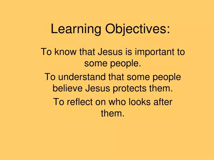 learning objectives