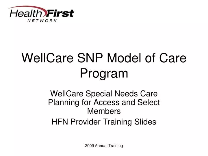 wellcare snp model of care program