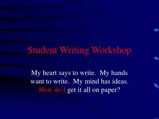 Student Writing Workshop