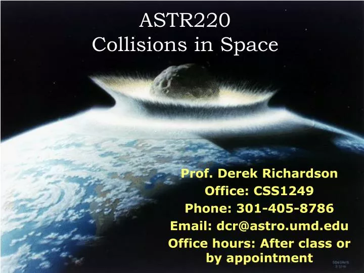 astr220 collisions in space