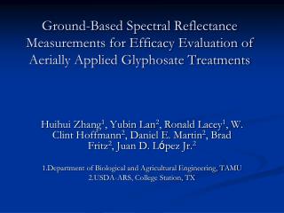 Ground-Based Spectral Reflectance Measurements for Efficacy Evaluation of Aerially Applied Glyphosate Treatments