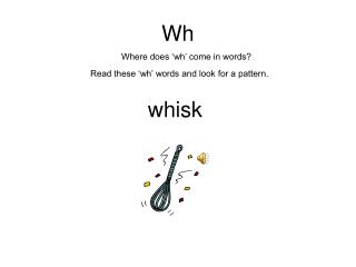Where does ‘wh’ come in words?