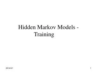Hidden Markov Models - Training