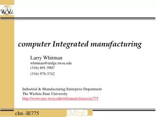 computer Integrated manufacturing