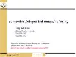 computer Integrated manufacturing - slide 1