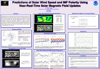 Predictions of Solar Wind Speed and IMF Polarity Using Near-Real-Time Solar Magnetic Field Updates