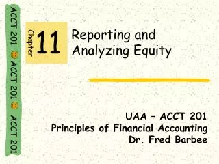 Reporting and Analyzing Equity