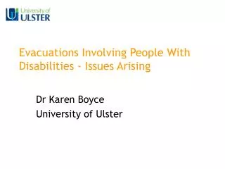 Evacuations Involving People With Disabilities - Issues Arising