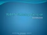 WARN Tabletop Exercise - slide 1