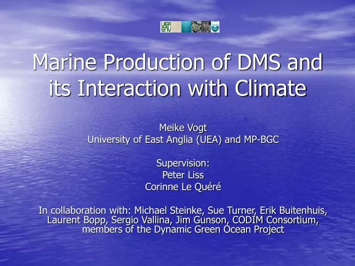 marine production of dms and its interaction with climate
