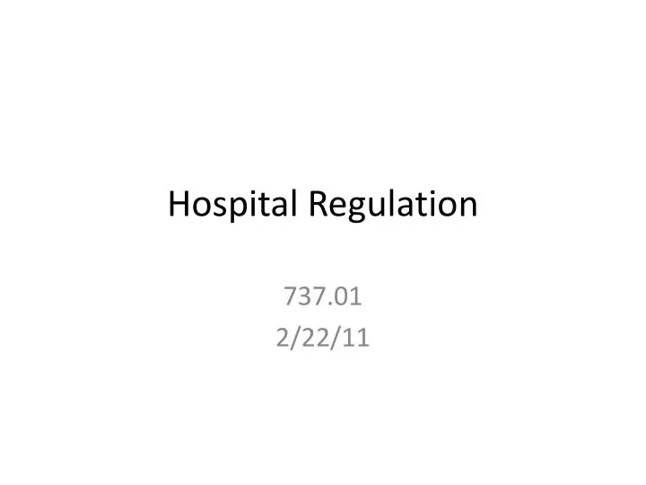 hospital regulation