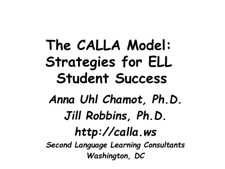 the calla model strategies for ell student success