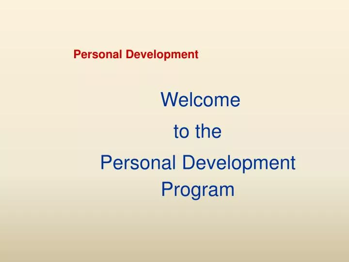 personal development