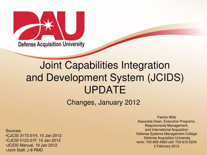 joint capabilities integration and development system jcids update