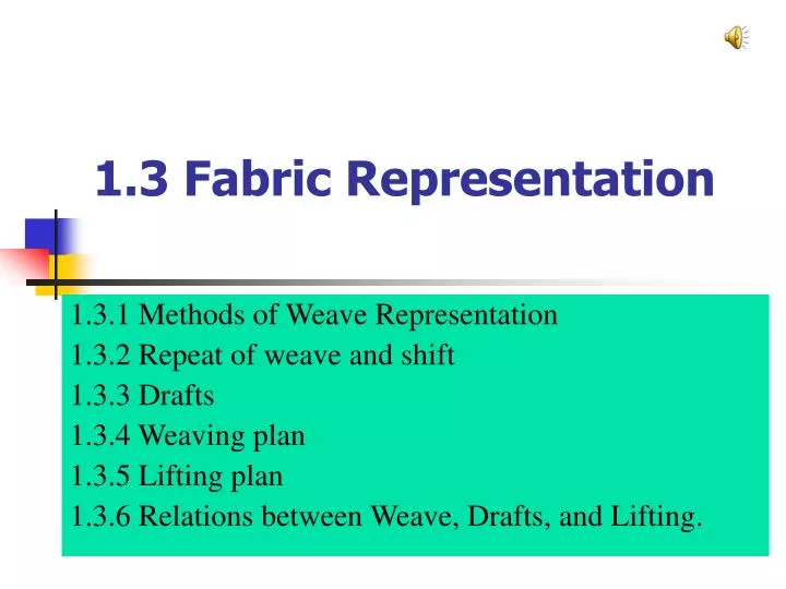 1 3 fabric representation