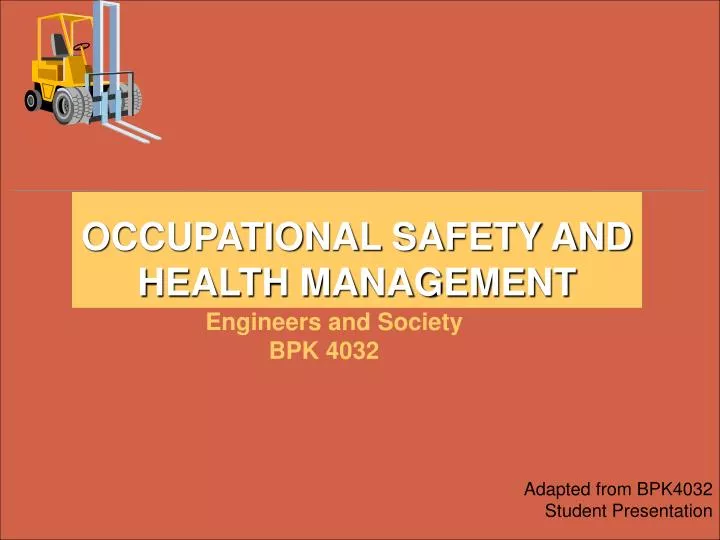 occupational safety and health management