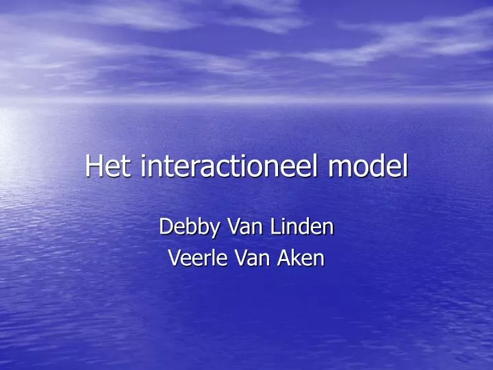 het interactioneel model