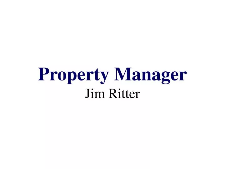 property manager jim ritter
