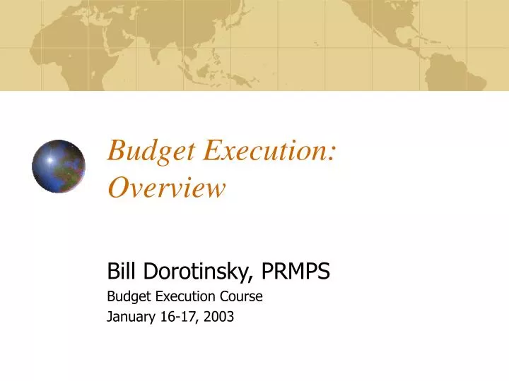 budget execution overview