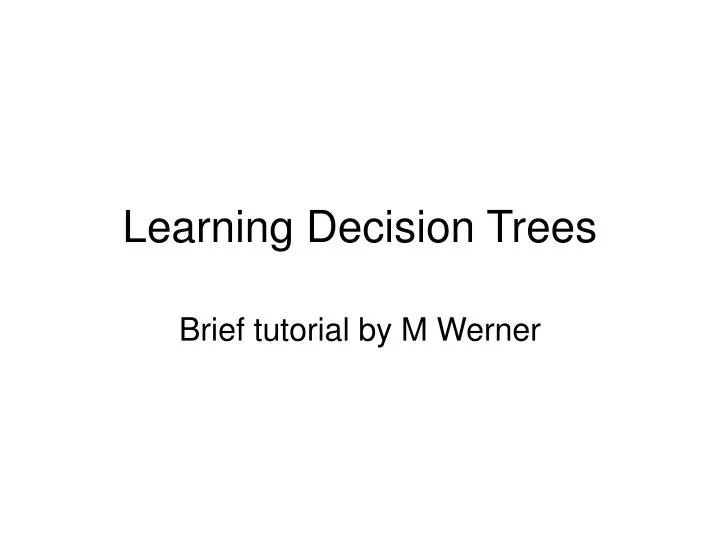 learning decision trees