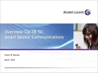Overview TIA TR-50 – Smart Device Communications