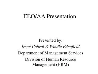 EEO/AA Presentation