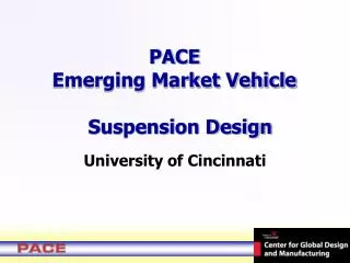 PACE Emerging Market Vehicle Suspension Design