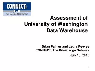 Assessment of University of Washington Data Warehouse