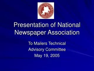 Presentation of National Newspaper Association