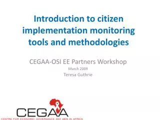 Introduction to citizen implementation monitoring tools and methodologies