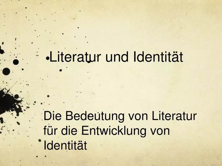 literatur und identit t