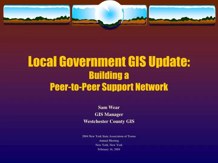 local government gis update building a peer to peer support network